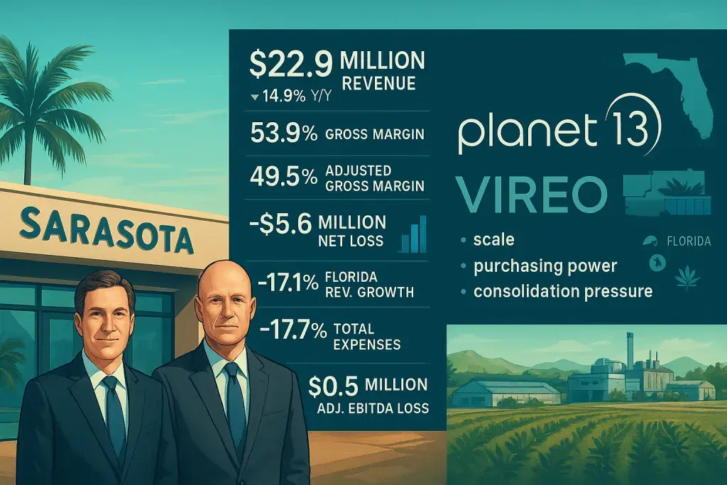 Planet 13 Posts Narrower Loss as Merger With Vireo Nears